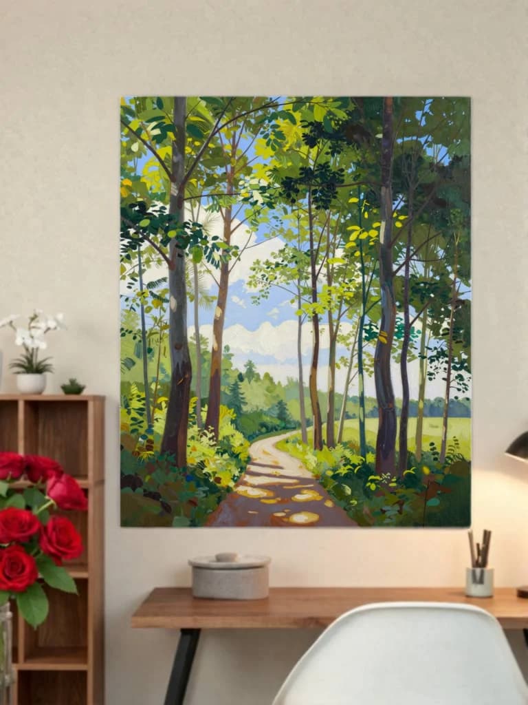 Forest Path Landscape Canvas Wall Art for Living Room Bedroom Home Decor