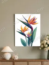Colorful Bird of Paradise Floral Canvas Wall Art for Living Room & Bedroom Home Decor – view 4