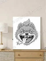Mad Cartoon Dog Canvas Wall Art for Living Room Decor – view 3