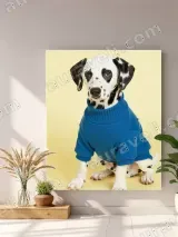 Dalmatian Dog in Blue Sweater Canvas Wall Art for Living Room Home Decor – view 4