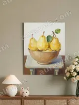 Pears in Bowl Still Life Canvas Wall Art for Living Room Home Decor – view 4
