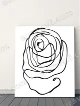 Single Line Rose Canvas Wall Art for Living Room Bedroom Home Decor