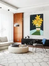 Yellow Daffodils Striped Vase Canvas Wall Art for Home Decor – view 5