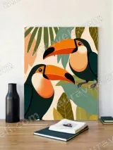 Toucan Bird Tropical Jungle Canvas Wall Art for Living Room Bedroom Home Decor – view 4