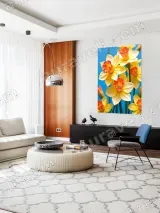 Daffodil Floral Canvas Wall Art for Living Room Bedroom Home Decor – view 5