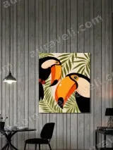 Toucan Birds Tropical Jungle Canvas Wall Art for Living Room Bedroom Home Decor – view 2