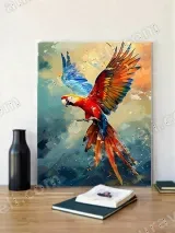 Colorful Macaw Parrot Oil - Painting Canvas Wall Art for Home Decor – view 2