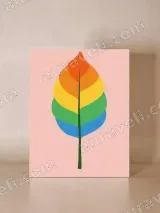 Rainbow Leaf Canvas Wall Art for Living Room Home Decor – view 4