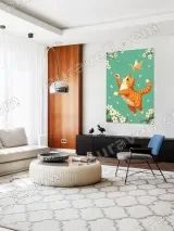 Ginger Cat Origami Crane Cherry Blossom Canvas Wall Art for Home Decor – view 5