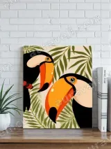 Toucan Birds Tropical Jungle Canvas Wall Art for Living Room Bedroom Home Decor