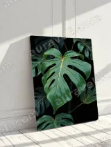 Monstera Leaf Tropical Green Canvas Wall Art for Living Room Bedroom Home Decor – view 3