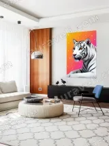 White Tiger Neon Gradient Canvas Wall Art for Home Decor – view 5