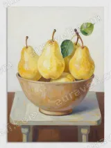 Pears in Bowl Still Life Canvas Wall Art for Living Room Home Decor – view 3