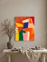 Colorful Abstract Animal Canvas Wall Art for Living Room Decor – view 3