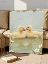 Cute Ducklings & Daisy Canvas Wall Art for Living Room Home Decor – view 5