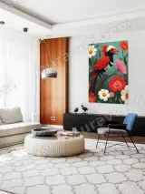 Colorful Bird Floral Canvas Wall Art for Living Room Bedroom Decor – view 5