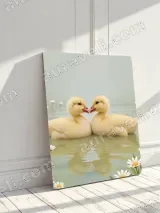 Cute Ducklings & Daisy Canvas Wall Art for Living Room Home Decor – view 3