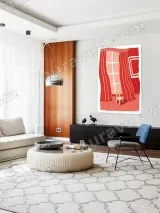 Red Curtain & Chair Interior Canvas Wall Art for Living Room Decor – view 5