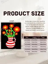 Red Flowers in Striped Vase Canvas Wall Art for Living Room Home Decor – view 7