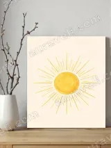 Sun Watercolor Canvas Wall Art for Home Decor