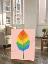 Rainbow Leaf Canvas Wall Art for Living Room Home Decor – view 2