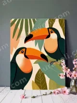 Toucan Bird Tropical Jungle Canvas Wall Art for Living Room Bedroom Home Decor – view 3