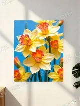 Daffodil Floral Canvas Wall Art for Living Room Bedroom Home Decor