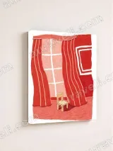Red Curtain & Chair Interior Canvas Wall Art for Living Room Decor – view 4