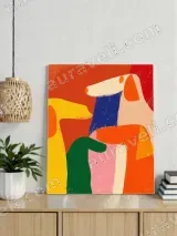 Colorful Abstract Animal Canvas Wall Art for Living Room Decor – view 2
