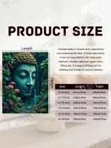 Buddha Head with Waterfall & Floral Nature Canvas Wall Art for Living Room Bedroom Home Decor – view 6