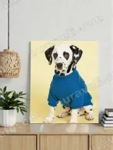 Dalmatian Dog in Blue Sweater Canvas Wall Art for Living Room Home Decor – view 3