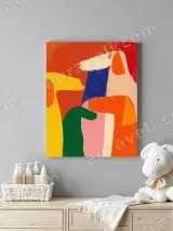 Colorful Abstract Animal Canvas Wall Art for Living Room Decor – view 4