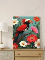 Colorful Bird Floral Canvas Wall Art for Living Room Bedroom Decor – view 4
