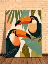 Toucan Bird Tropical Jungle Canvas Wall Art for Living Room Bedroom Home Decor – view 2