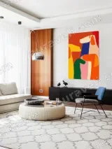 Colorful Abstract Animal Canvas Wall Art for Living Room Decor – view 5