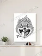 Mad Cartoon Dog Canvas Wall Art for Living Room Decor – view 4