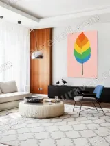 Rainbow Leaf Canvas Wall Art for Living Room Home Decor – view 5