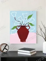 Modern Red Vase Floral Canvas Wall Art for Living Room Home Decor – view 3