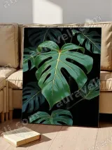 Monstera Leaf Tropical Green Canvas Wall Art for Living Room Bedroom Home Decor – view 4