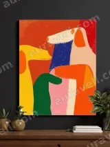 Colorful Abstract Animal Canvas Wall Art for Living Room Decor