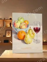 Still Life Fruit & Wine Glass Canvas Wall Art for Home Decor – view 3