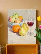 Still Life Fruit & Wine Glass Canvas Wall Art for Home Decor – view 2