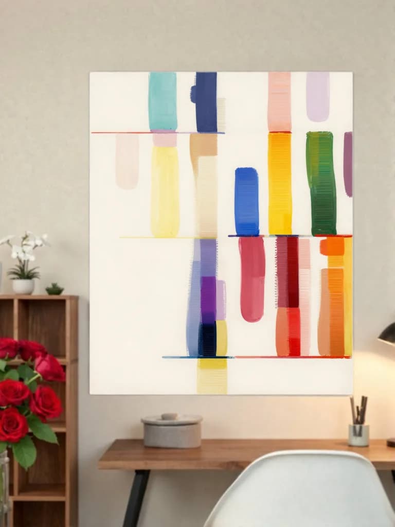 Abstract Color Block Canvas Wall Art for Living Room & Bedroom Home Decor