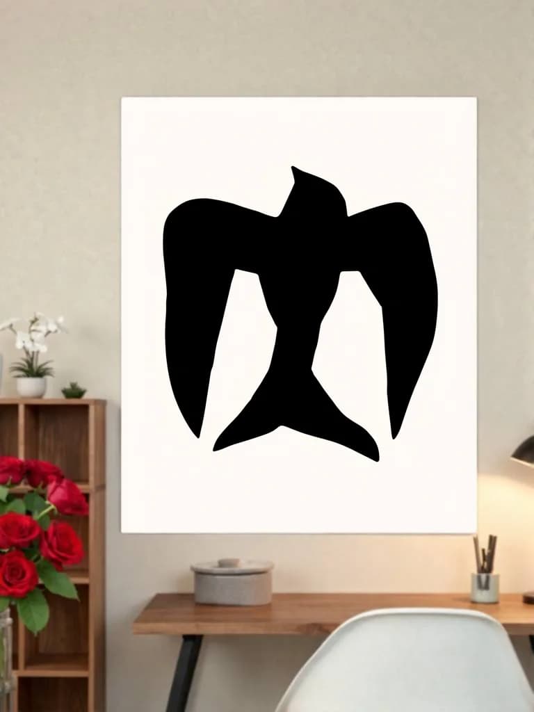 Abstract Bird Silhouette Canvas Wall Art for Living Room Home Decor