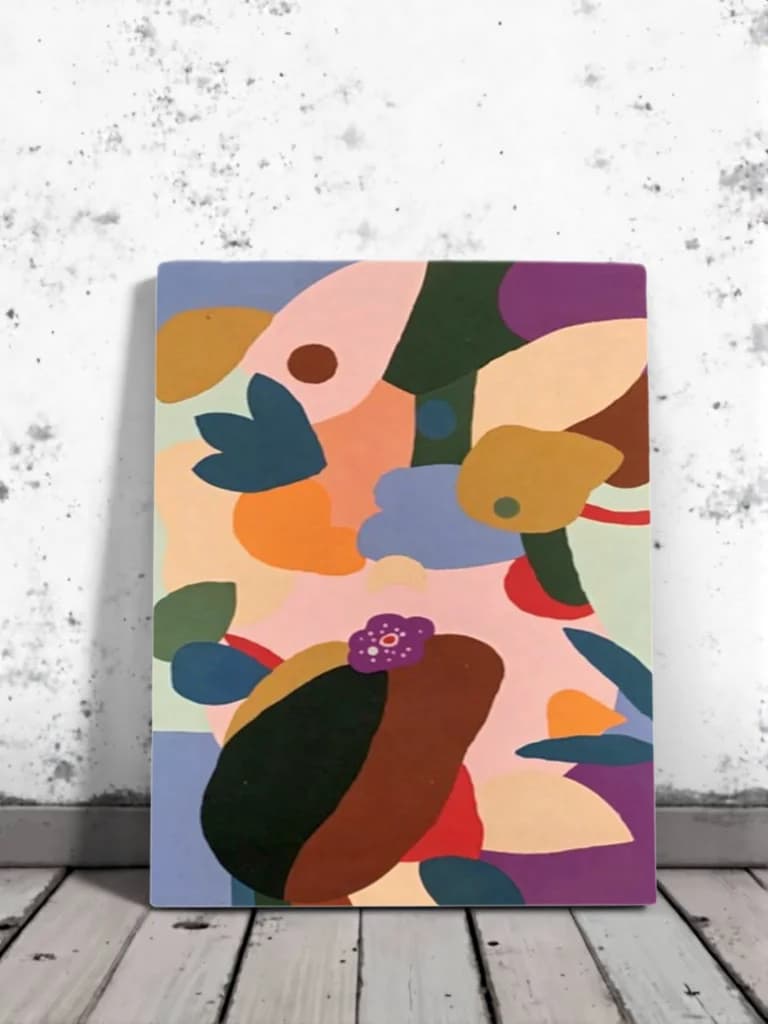 Colorful Abstract Floral Canvas Wall Art for Living Room Bedroom Decor
