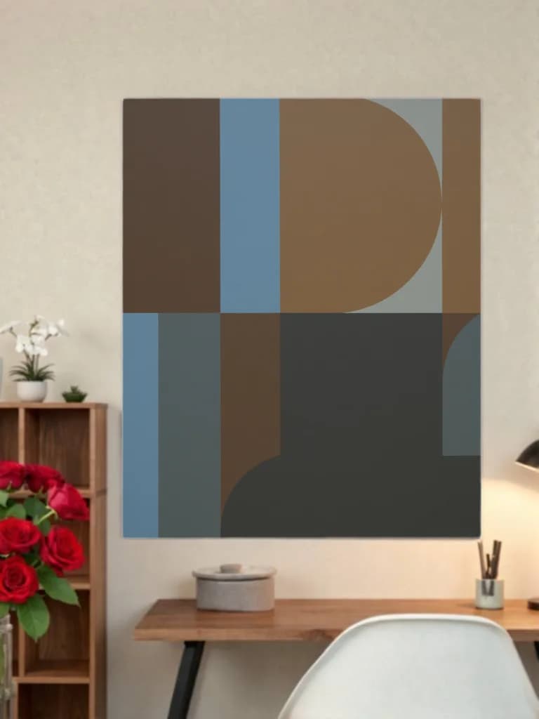 Abstract Geometric Shapes Canvas Wall Art for Living Room Home Decor