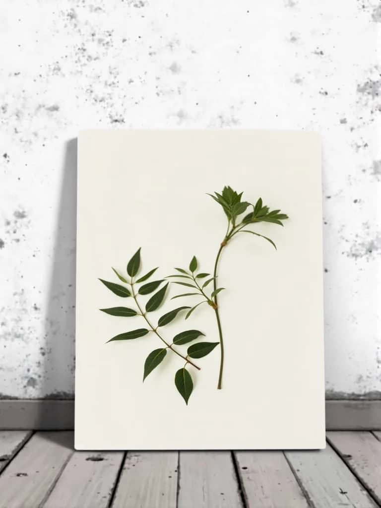 Botanical Green Leaves Canvas Wall Art for Living Room Home Decor