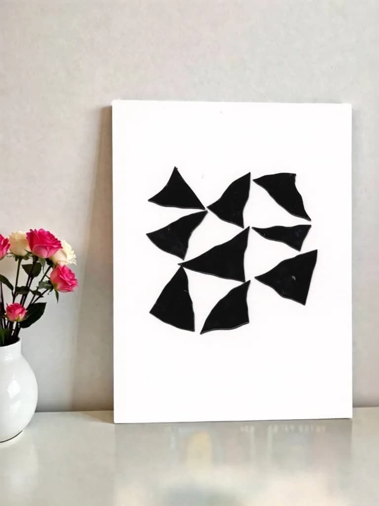Abstract Black Geometric Canvas Wall Art for Living Room Home Decor