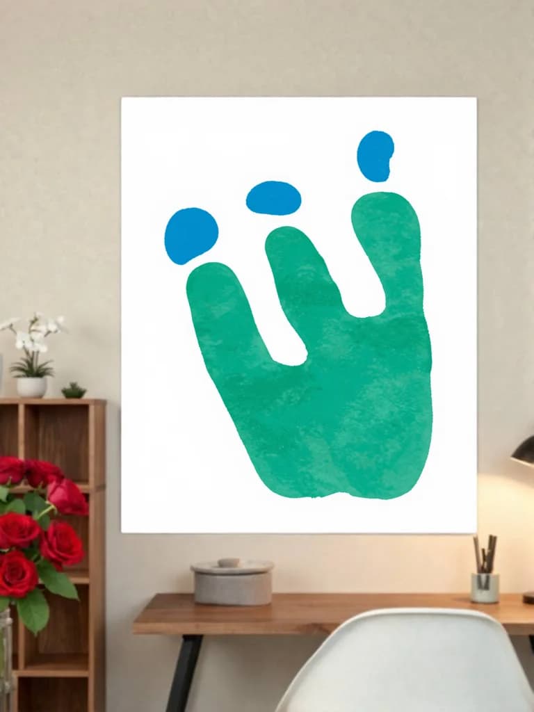 Abstract Handprint Canvas Wall Art for Living Room Home Decor