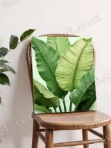 Modern Botanical Tropical Green Leaves Canvas Wall Art for Living Room Bedroom Home Decor – view 4